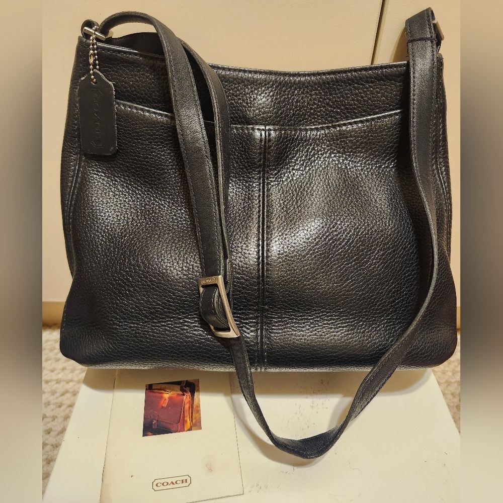 Coach "Sonoma" Collection 1998 Black Pebbled Leather Shoulder Bag No K8P 6802